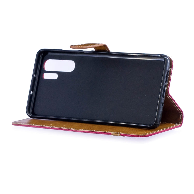 Color Matching Denim Texture Leather Case for Huawei P30 Pro, with Holder & Card Slots & Wallet & Lanyard