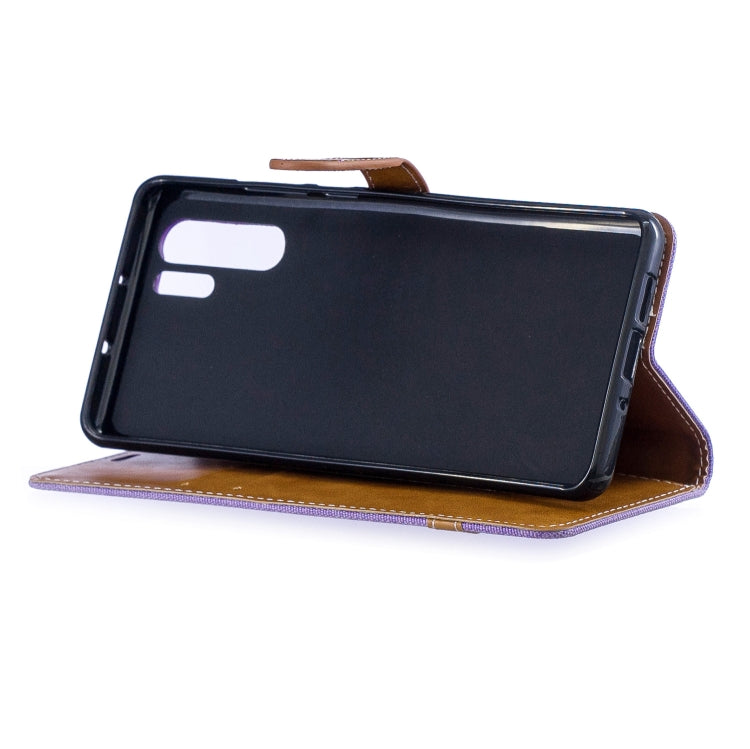 Color Matching Denim Texture Leather Case for Huawei P30 Pro, with Holder & Card Slots & Wallet & Lanyard