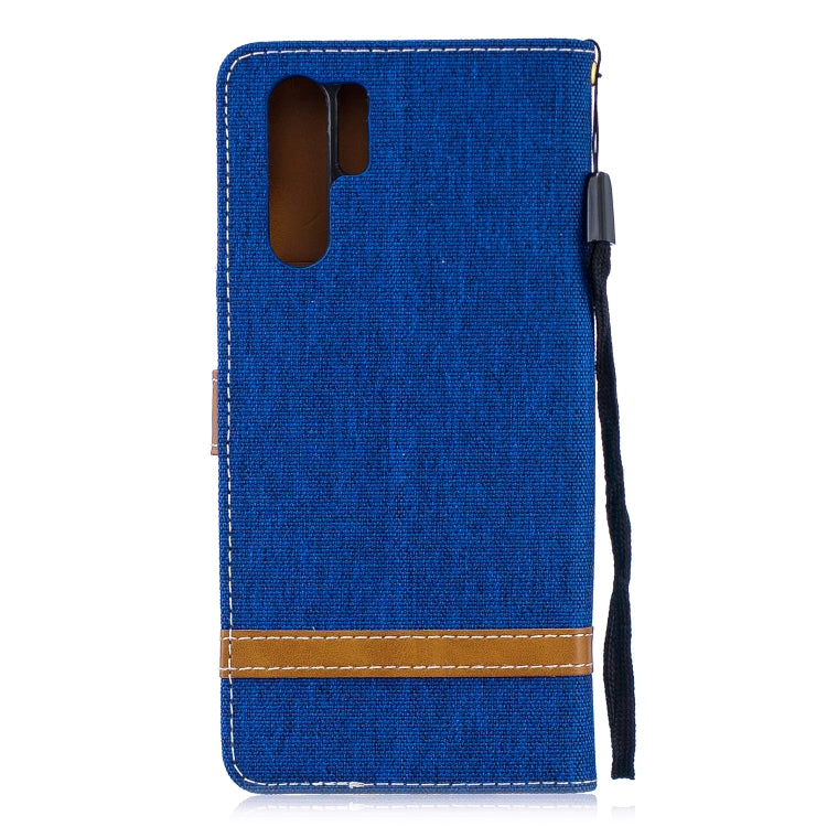 Color Matching Denim Texture Leather Case for Huawei P30 Pro, with Holder & Card Slots & Wallet & Lanyard