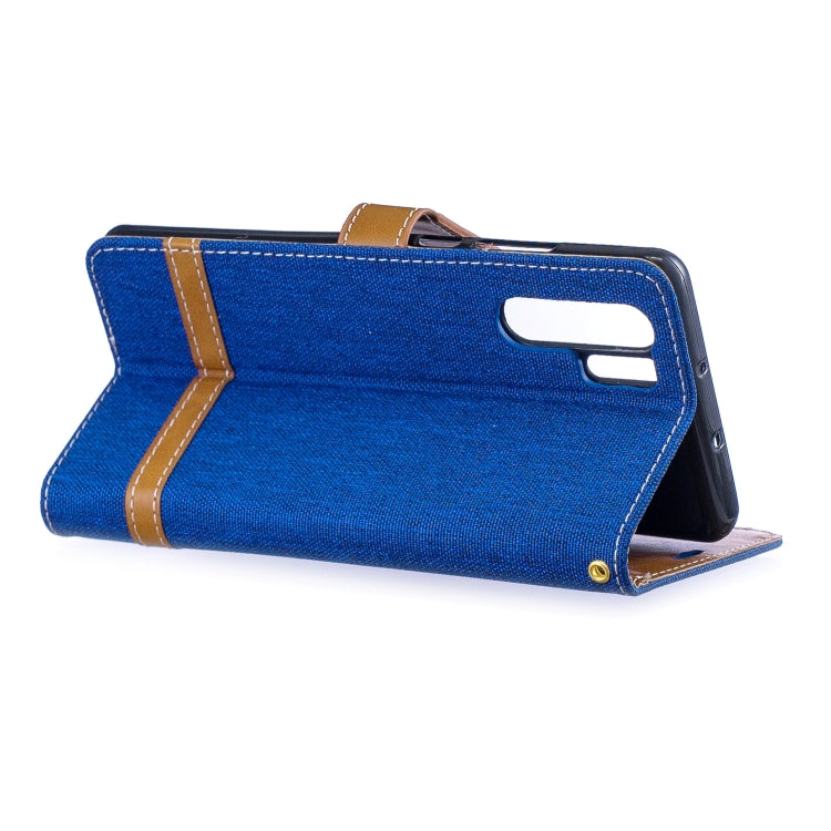 Color Matching Denim Texture Leather Case for Huawei P30 Pro, with Holder & Card Slots & Wallet & Lanyard