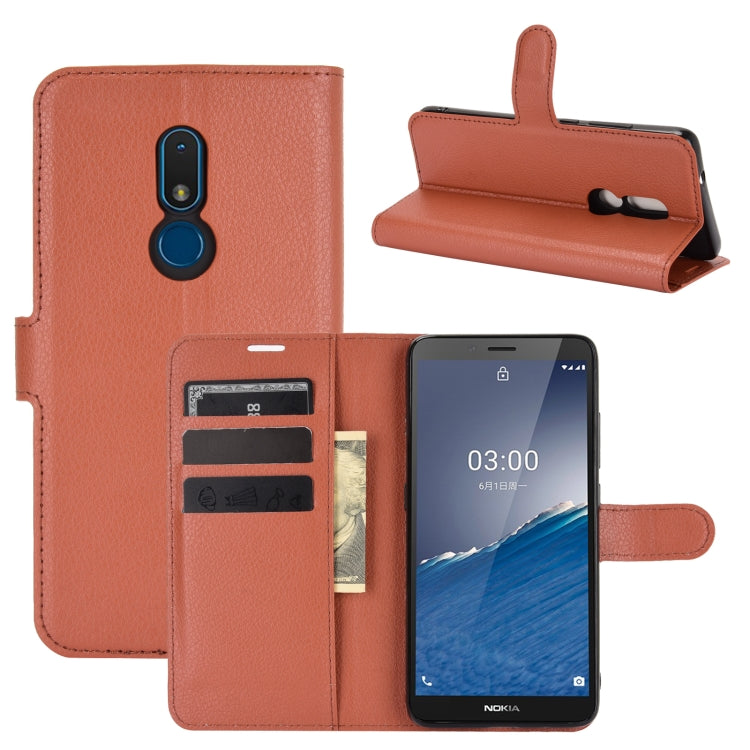 For Nokia C3 Litchi Texture Horizontal Flip Leather Case with Holder & Card Slots & Wallet