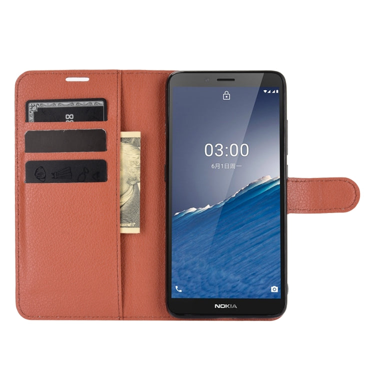 For Nokia C3 Litchi Texture Horizontal Flip Leather Case with Holder & Card Slots & Wallet