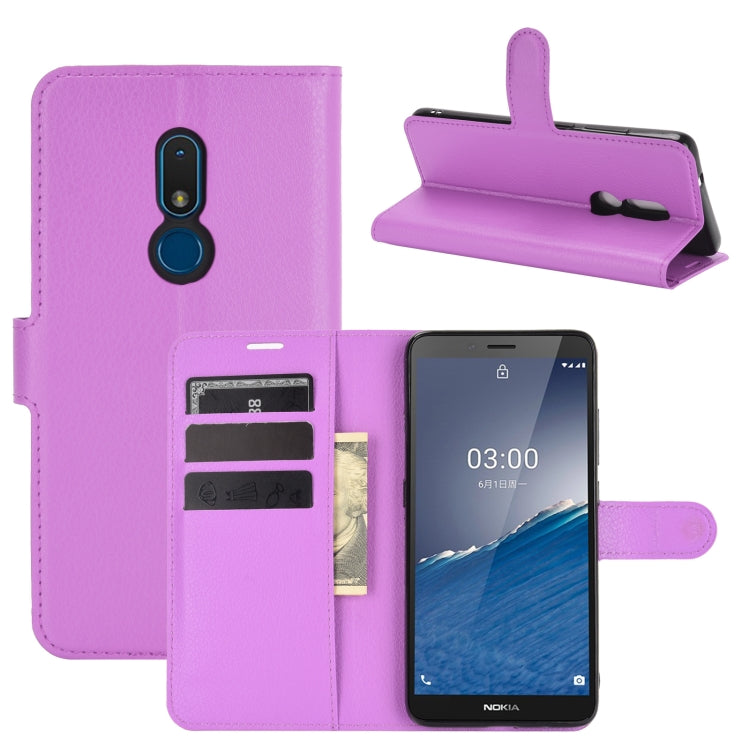 For Nokia C3 Litchi Texture Horizontal Flip Leather Case with Holder & Card Slots & Wallet