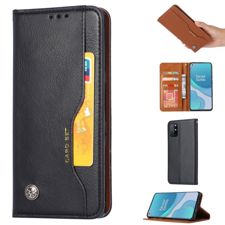 For OnePlus 8T Knead Skin Texture Horizontal Flip Leather Case with Photo Frame & Holder & Card Slots & Wallet