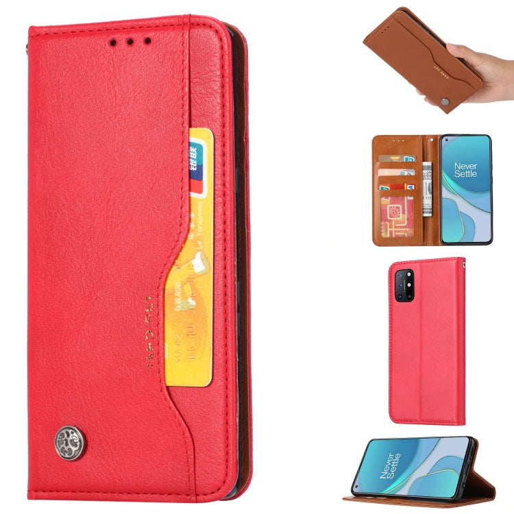 For OnePlus 8T Knead Skin Texture Horizontal Flip Leather Case with Photo Frame & Holder & Card Slots & Wallet