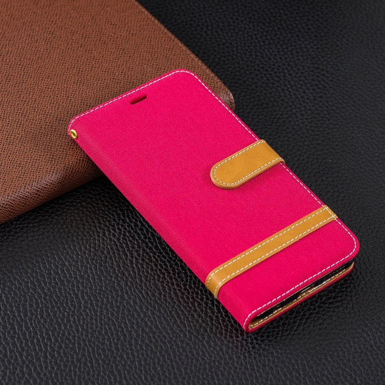 Color Matching Denim Texture Leather Case for Huawei Honor 7C / Enjoy 8, with Holder & Card Slots & Wallet & Lanyard