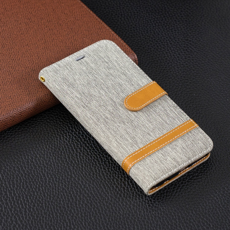 Color Matching Denim Texture Leather Case for Huawei Honor 7C / Enjoy 8, with Holder & Card Slots & Wallet & Lanyard