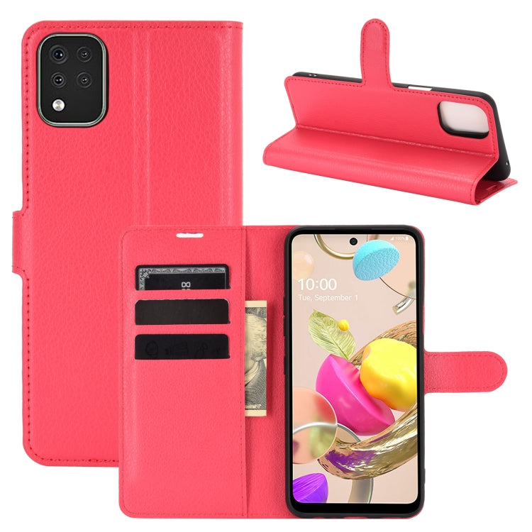 For LG K42 Litchi Texture Horizontal Flip Protective Case with Holder & Card Slots & Wallet