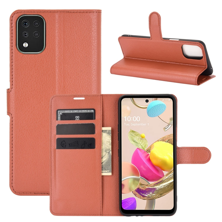 For LG K42 Litchi Texture Horizontal Flip Protective Case with Holder & Card Slots & Wallet