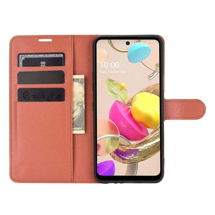 For LG K42 Litchi Texture Horizontal Flip Protective Case with Holder & Card Slots & Wallet