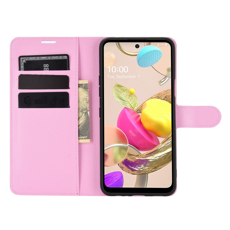 For LG K42 Litchi Texture Horizontal Flip Protective Case with Holder & Card Slots & Wallet