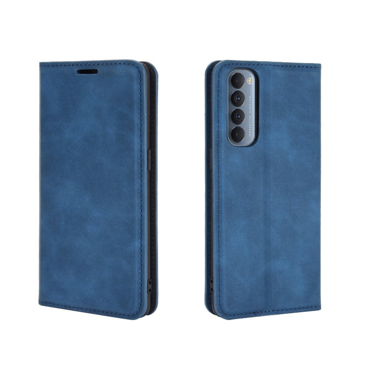 For OPPO Reno4 Pro 4G Retro-skin Business Magnetic Suction Leather Case with Holder & Card Slots & Wallet