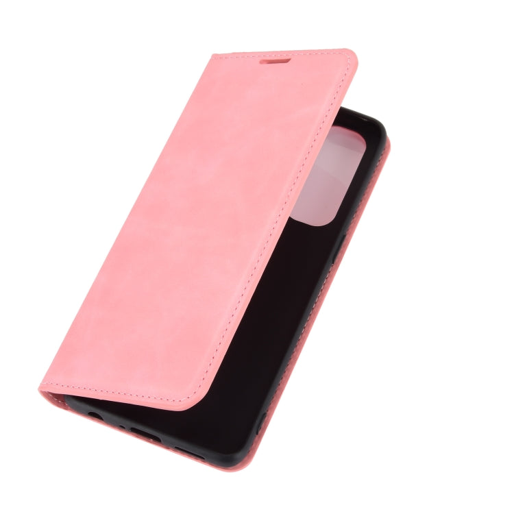 For OPPO Reno4 Pro 4G Retro-skin Business Magnetic Suction Leather Case with Holder & Card Slots & Wallet