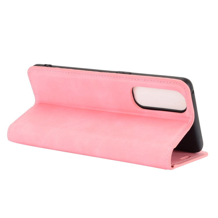 For OPPO Reno4 Pro 4G Retro-skin Business Magnetic Suction Leather Case with Holder & Card Slots & Wallet