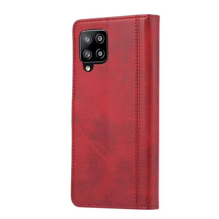 For Samsung Galaxy A42 Calf Texture Double Fold Clasp Horizontal Flip Leather Case with Photo Frame & Holder & Card Slots & Wallet