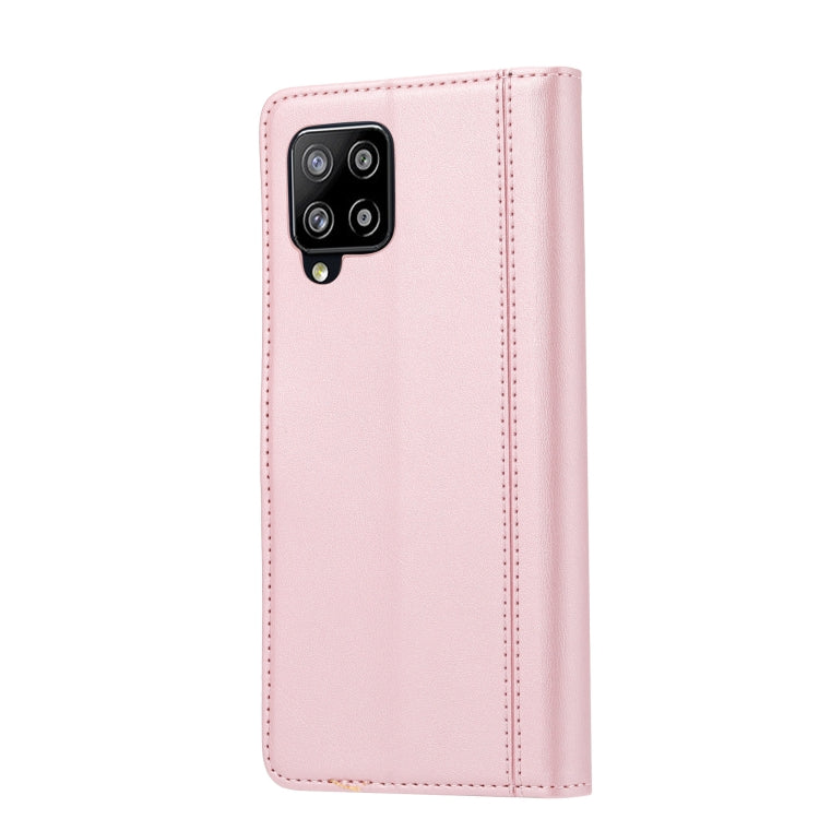 For Samsung Galaxy A42 Calf Texture Double Fold Clasp Horizontal Flip Leather Case with Photo Frame & Holder & Card Slots & Wallet