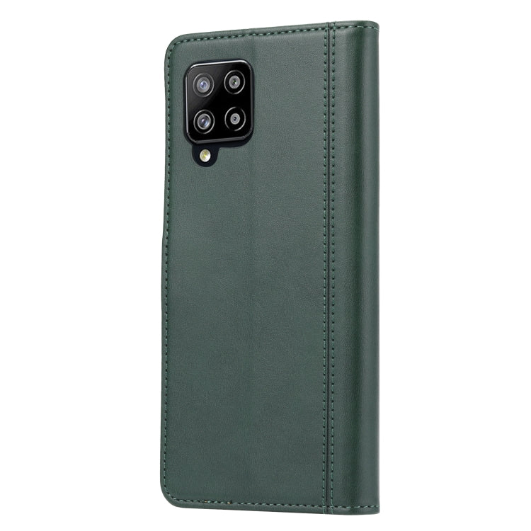 For Samsung Galaxy A42 Calf Texture Double Fold Clasp Horizontal Flip Leather Case with Photo Frame & Holder & Card Slots & Wallet