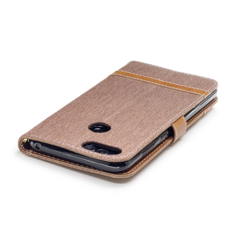 Color Matching Denim Texture Leather Case for Huawei Honor 7X, with Holder & Card Slots & Wallet & Lanyard