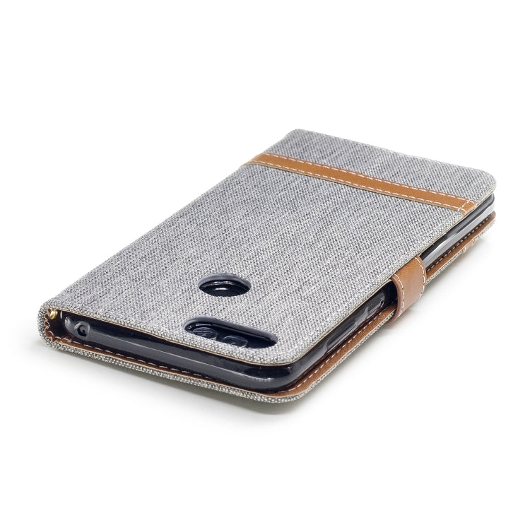 Color Matching Denim Texture Leather Case for Huawei Honor 7X, with Holder & Card Slots & Wallet & Lanyard