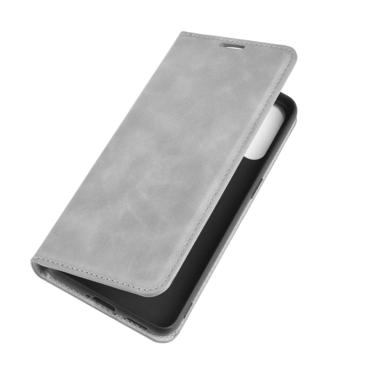 For OPPO Reno4 4G Retro-skin Business Magnetic Suction Leather Case with Holder & Card Slots & Wallet