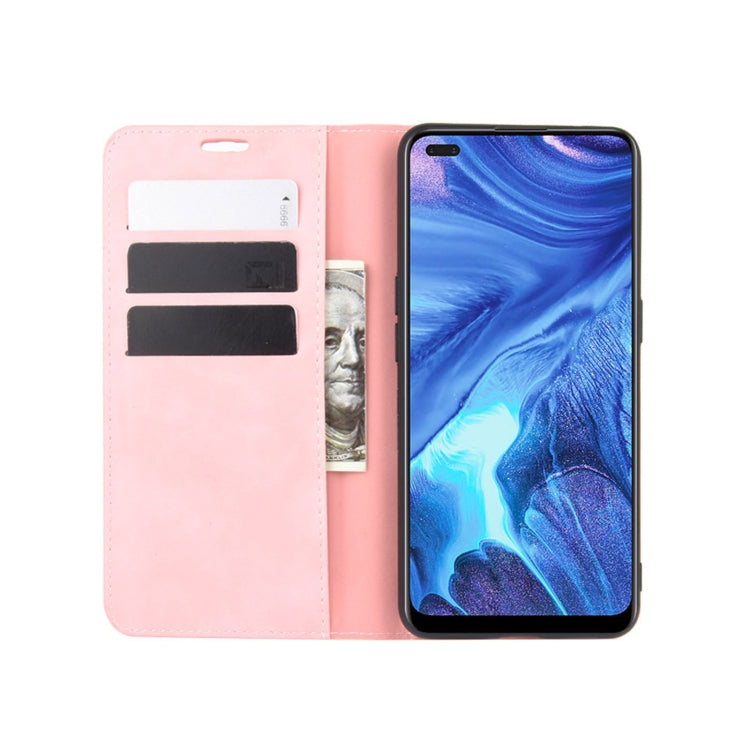 For OPPO Reno4 4G Retro-skin Business Magnetic Suction Leather Case with Holder & Card Slots & Wallet
