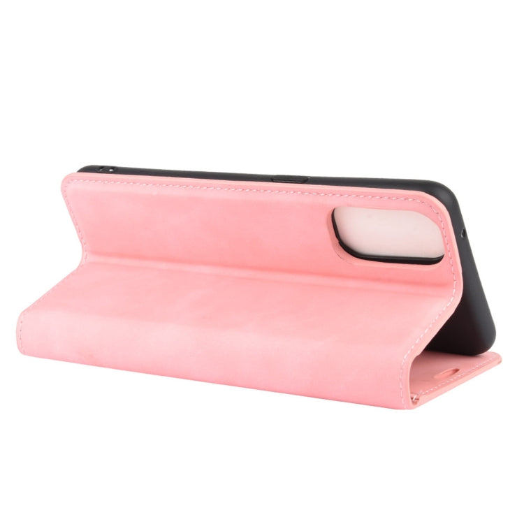 For OPPO Reno4 4G Retro-skin Business Magnetic Suction Leather Case with Holder & Card Slots & Wallet