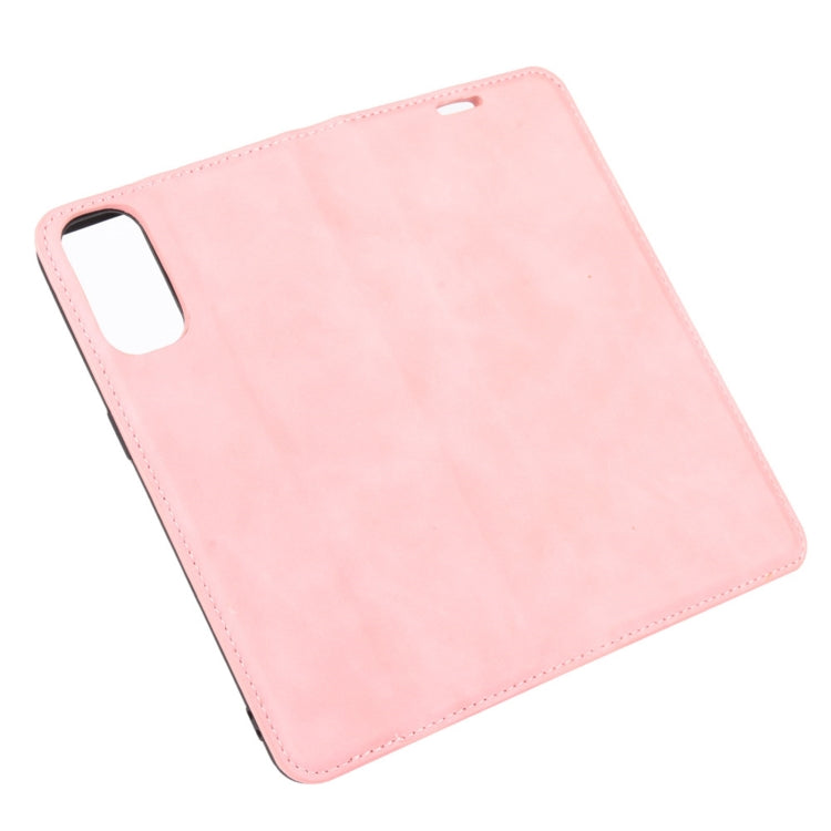 For OPPO Reno4 4G Retro-skin Business Magnetic Suction Leather Case with Holder & Card Slots & Wallet