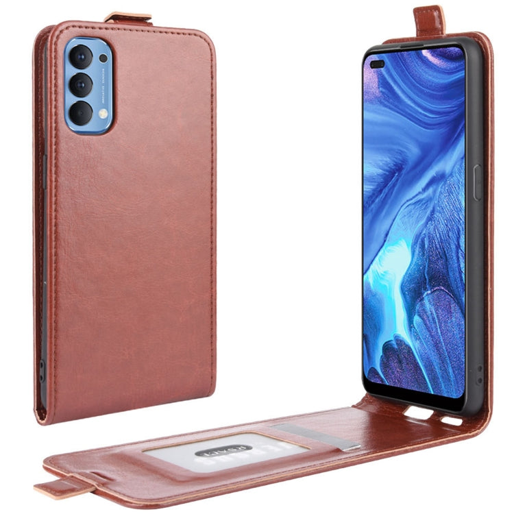 For OPPO Reno4 4G R64 Texture Single Vertical Flip Leather Protective Case with Card Slots & Photo Frame