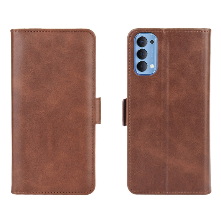 For OPPO Reno4 4G Dual-side Magnetic Buckle Horizontal Flip Leather Case with Holder & Card Slots & Wallet