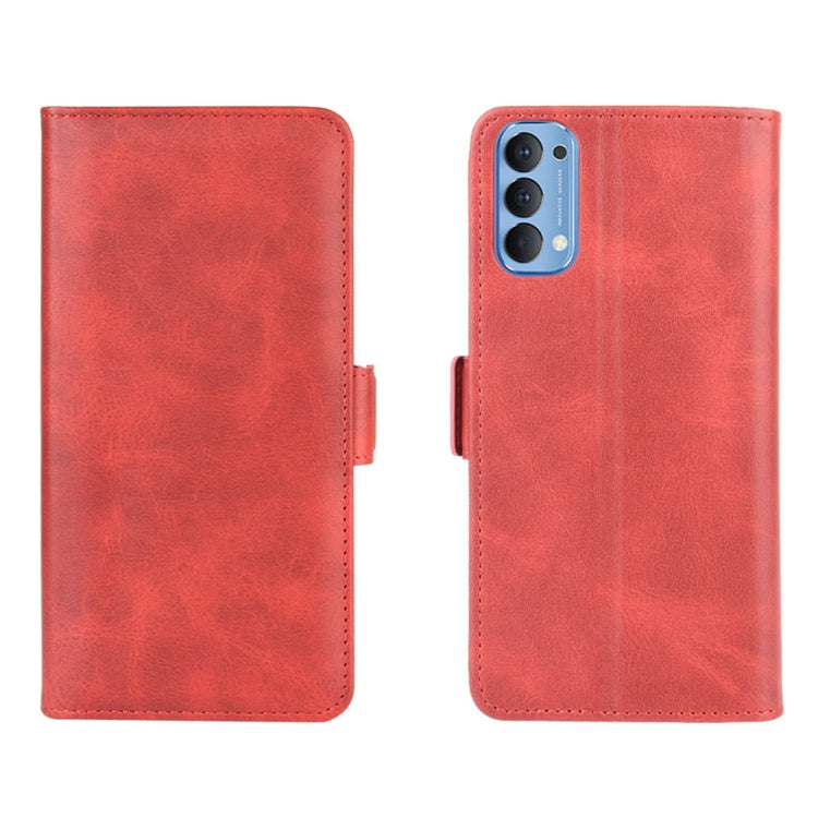For OPPO Reno4 4G Dual-side Magnetic Buckle Horizontal Flip Leather Case with Holder & Card Slots & Wallet