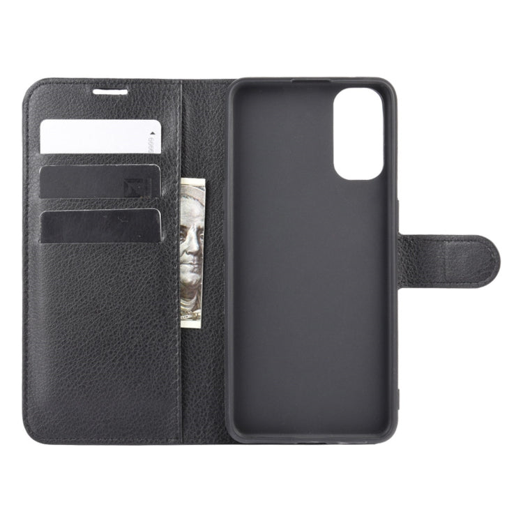 For OPPO Reno4 4G Litchi Texture Horizontal Flip Protective Case with Holder & Card Slots & Wallet