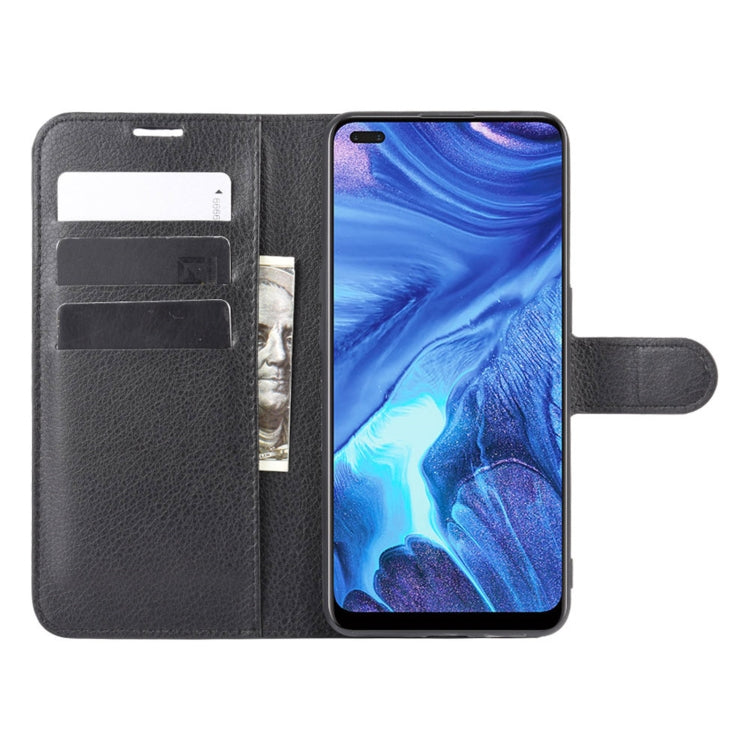 For OPPO Reno4 4G Litchi Texture Horizontal Flip Protective Case with Holder & Card Slots & Wallet