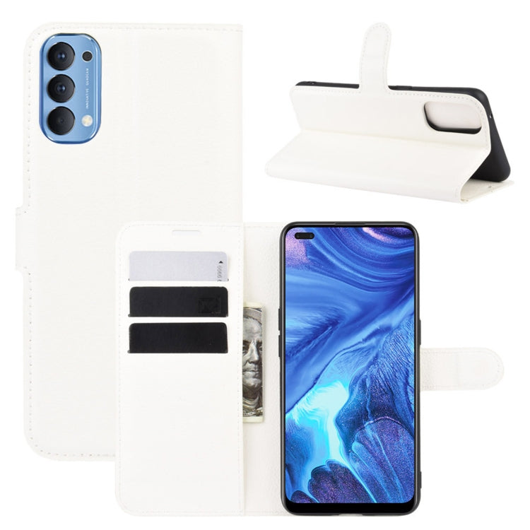For OPPO Reno4 4G Litchi Texture Horizontal Flip Protective Case with Holder & Card Slots & Wallet