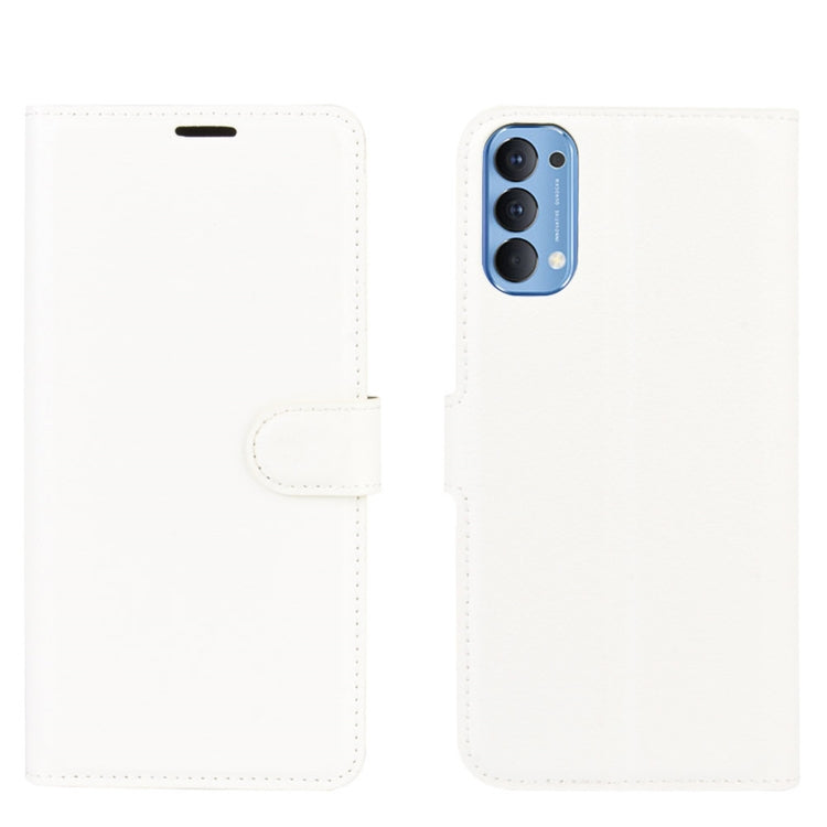 For OPPO Reno4 4G Litchi Texture Horizontal Flip Protective Case with Holder & Card Slots & Wallet