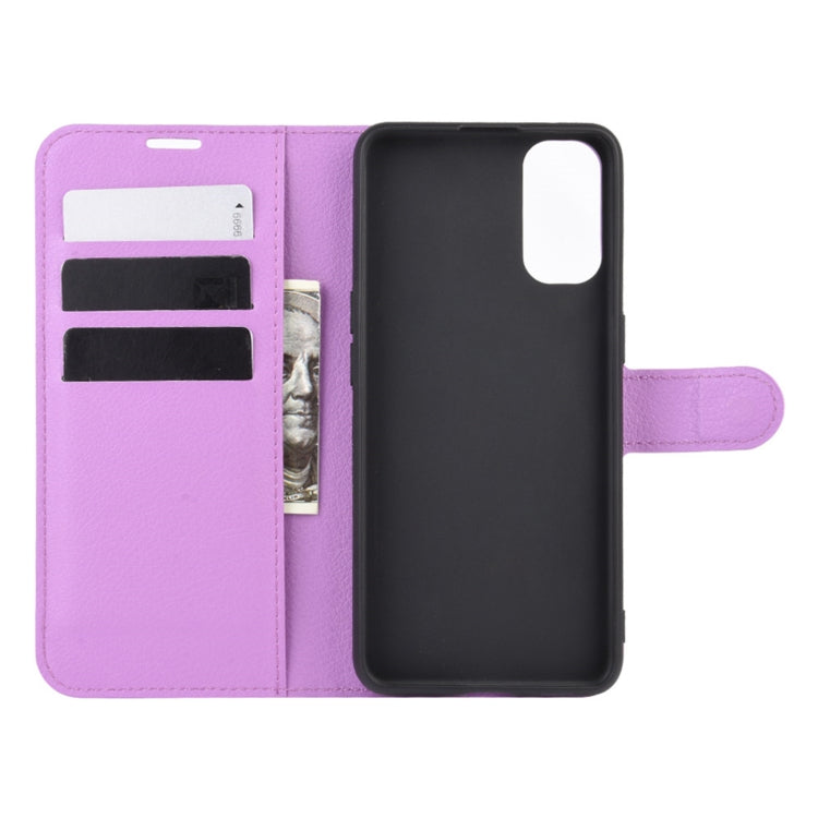 For OPPO Reno4 4G Litchi Texture Horizontal Flip Protective Case with Holder & Card Slots & Wallet