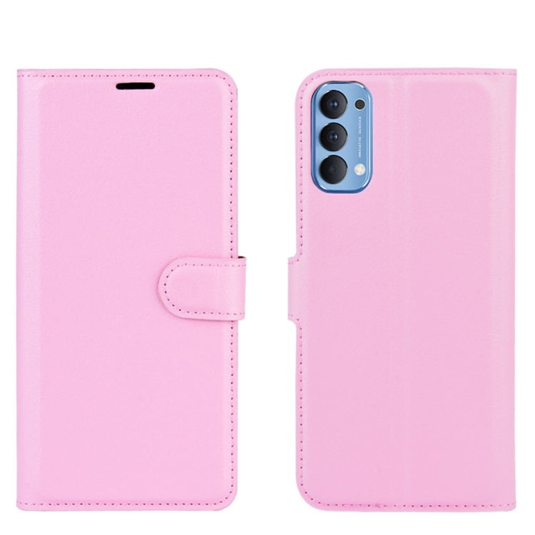 For OPPO Reno4 4G Litchi Texture Horizontal Flip Protective Case with Holder & Card Slots & Wallet