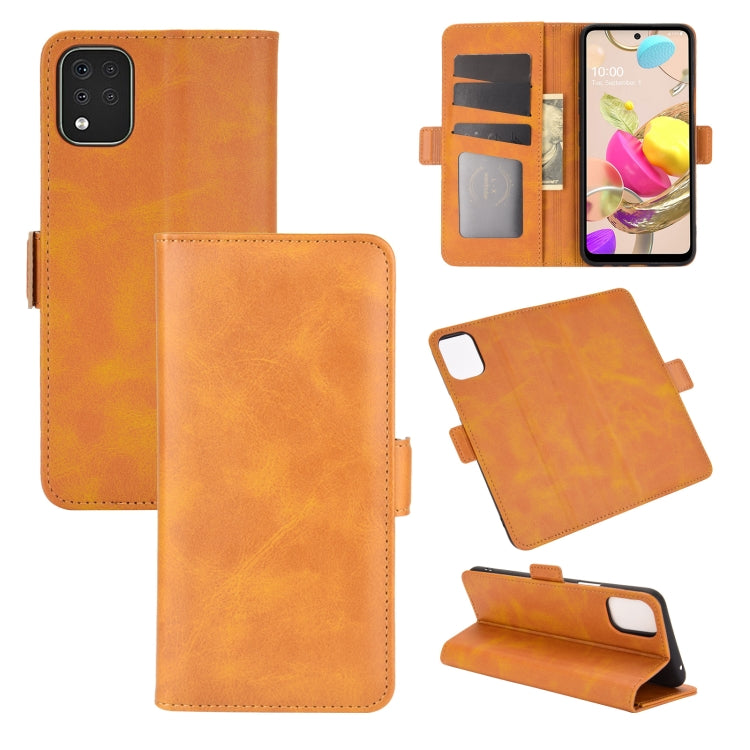 For LG K42 Dual-side Magnetic Buckle Horizontal Flip Leather Case with Holder & Card Slots & Wallet