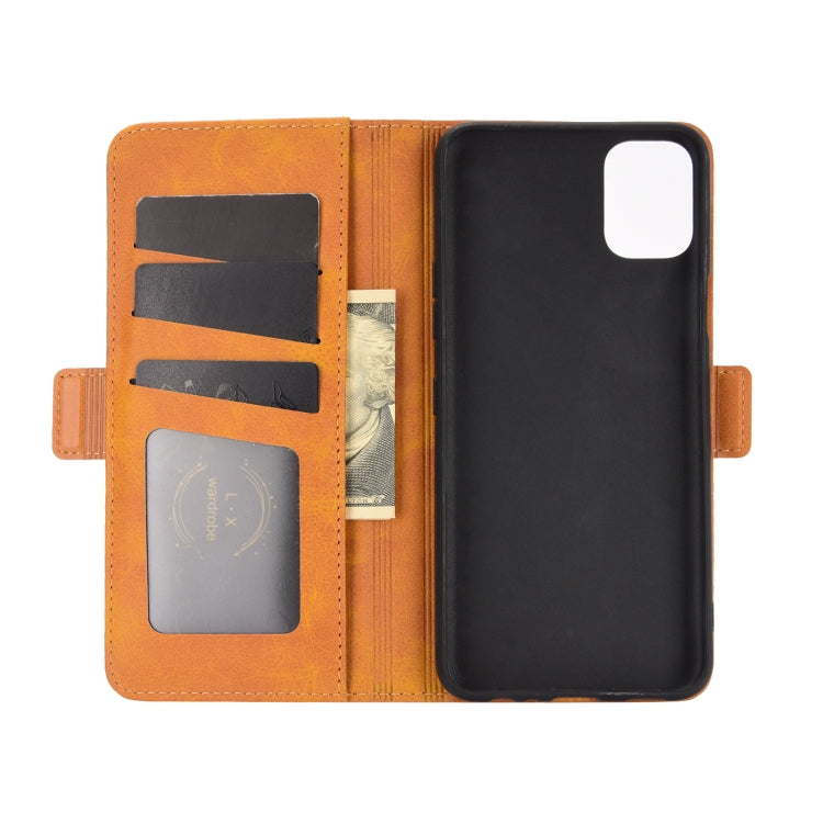 For LG K42 Dual-side Magnetic Buckle Horizontal Flip Leather Case with Holder & Card Slots & Wallet