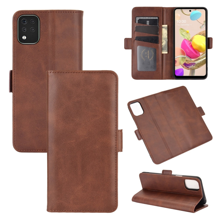 For LG K42 Dual-side Magnetic Buckle Horizontal Flip Leather Case with Holder & Card Slots & Wallet