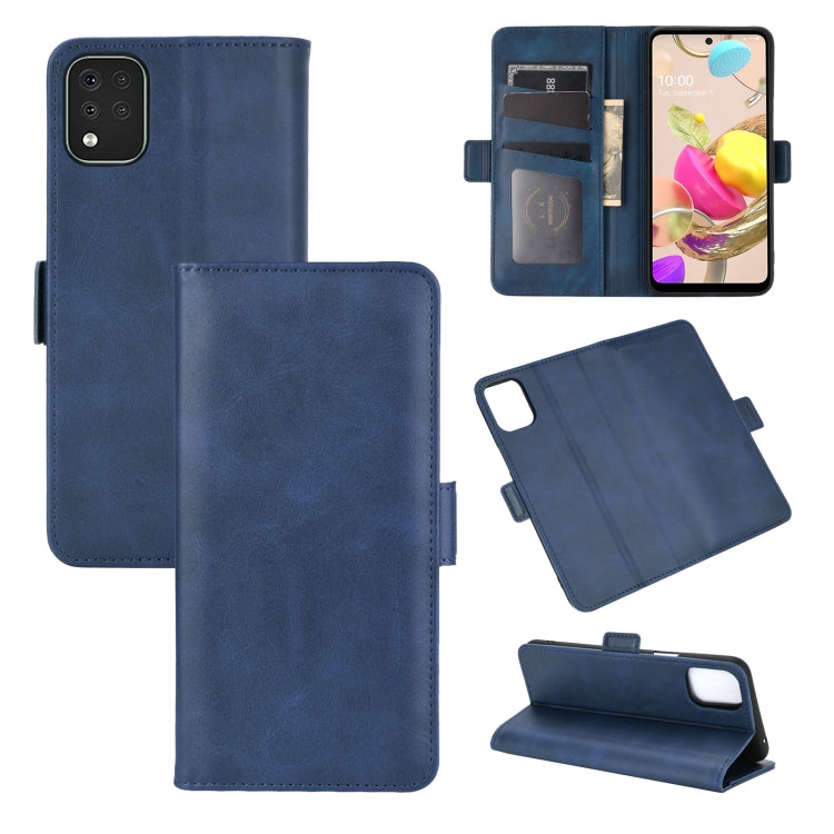 For LG K42 Dual-side Magnetic Buckle Horizontal Flip Leather Case with Holder & Card Slots & Wallet