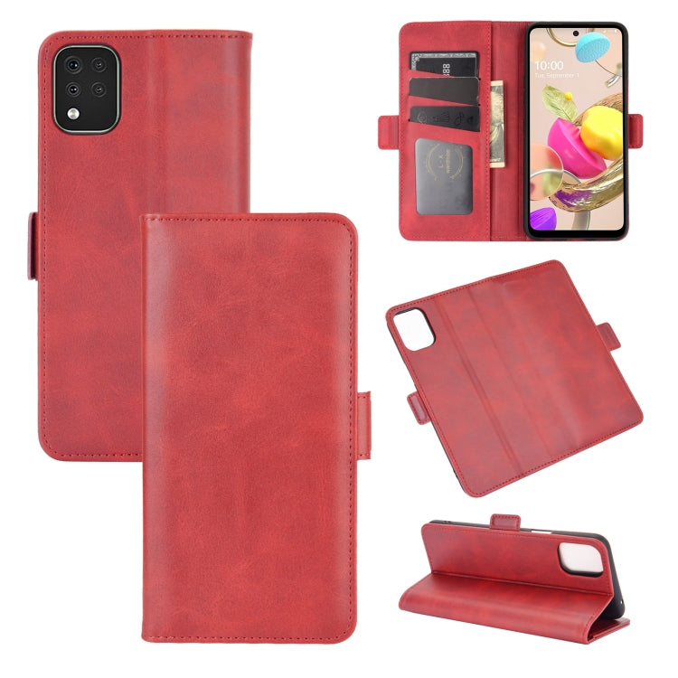 For LG K42 Dual-side Magnetic Buckle Horizontal Flip Leather Case with Holder & Card Slots & Wallet