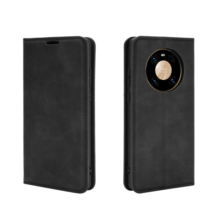 For Huawei Mate 40 Pro Retro-skin Business Magnetic Suction Leather Case with Holder & Card Slots & Wallet