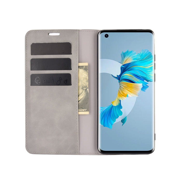 For Huawei Mate 40 Retro-skin Business Magnetic Suction Leather Case with Holder & Card Slots & Wallet