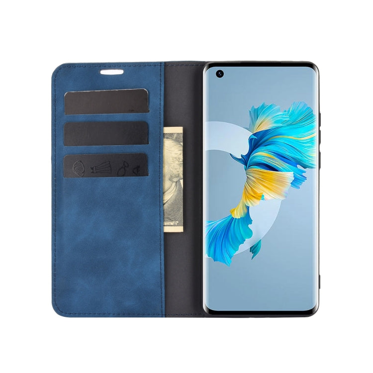 For Huawei Mate 40 Retro-skin Business Magnetic Suction Leather Case with Holder & Card Slots & Wallet