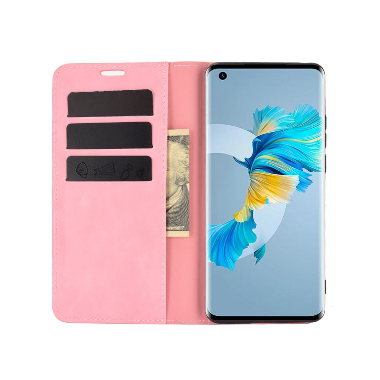 For Huawei Mate 40 Retro-skin Business Magnetic Suction Leather Case with Holder & Card Slots & Wallet