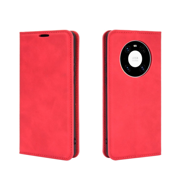 For Huawei Mate 40 Retro-skin Business Magnetic Suction Leather Case with Holder & Card Slots & Wallet