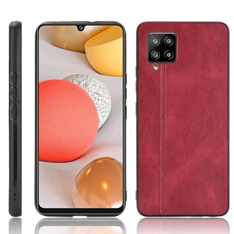 For Samsung Galaxy A42 5G Shockproof Sewing Cow Pattern Skin PC + PU + TPU Case