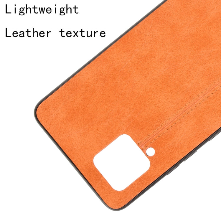For Samsung Galaxy A42 5G Shockproof Sewing Cow Pattern Skin PC + PU + TPU Case