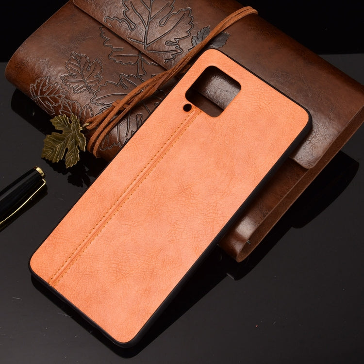 For Samsung Galaxy A42 5G Shockproof Sewing Cow Pattern Skin PC + PU + TPU Case