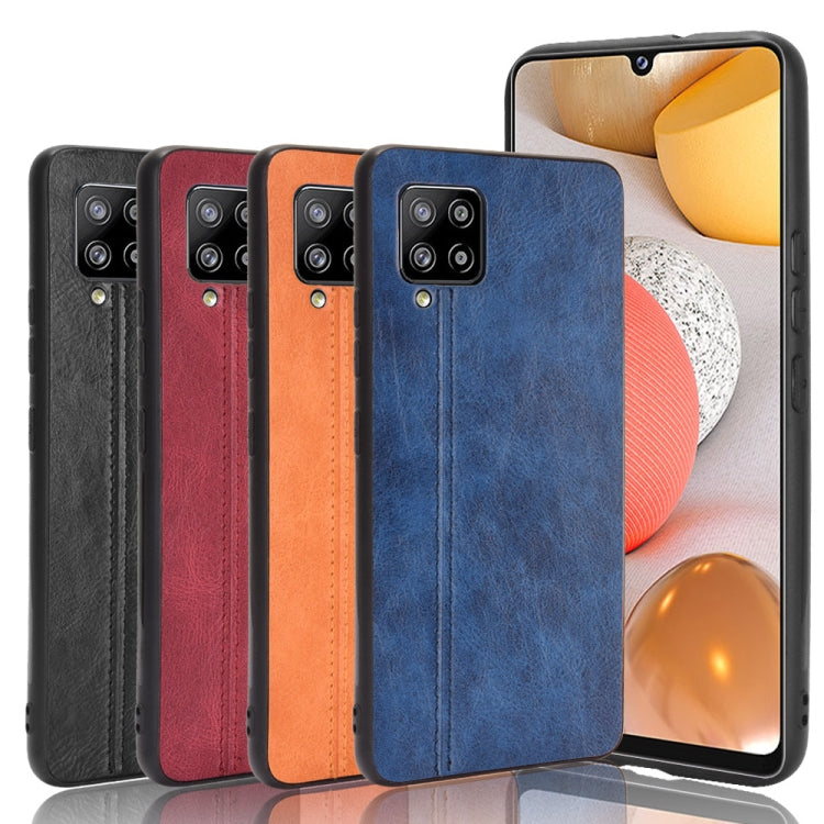 For Samsung Galaxy A42 5G Shockproof Sewing Cow Pattern Skin PC + PU + TPU Case